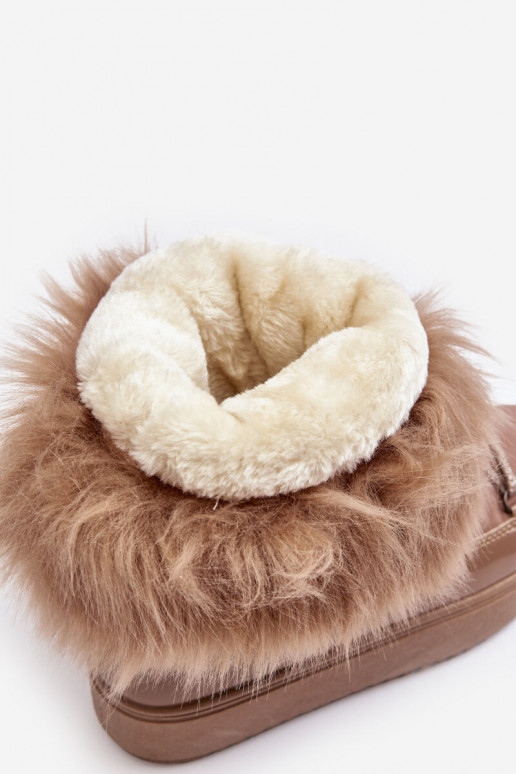 botas de nieve con cordones beige Santero