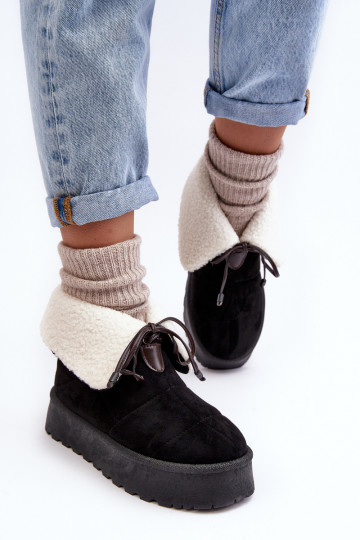 Botas de nieve con plataforma con calefacción en color negro Olimuka 2