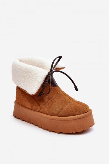 botas de nieve con plataforma con calefacción en color marrón Olimuka