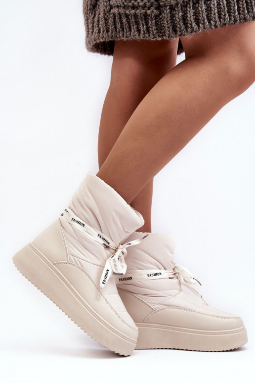 botas de nieve Wiązaniem marfil Siracna botas de nieve Wiązaniem marfil Siracna