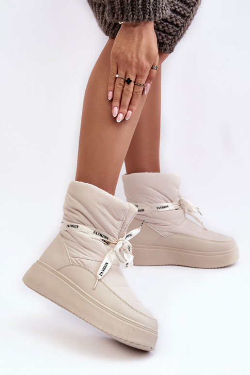 botas de nieve Wiązaniem marfil Siracna botas de nieve Wiązaniem marfil Siracna