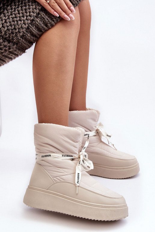 botas de nieve Wiązaniem marfil Siracna botas de nieve Wiązaniem marfil Siracna