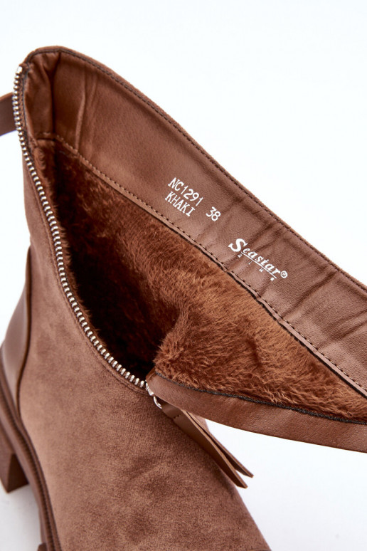 Botas ante con cremalleras beige Kandell Botas ante con cremalleras beige Kandell