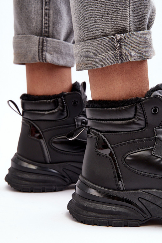 Deportivas calentitas con cordones en color negro Dejana