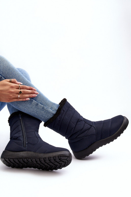 botas de nieve calefactables en color azul oscuro Luxina botas de nieve calefactables en color azul oscuro Luxina