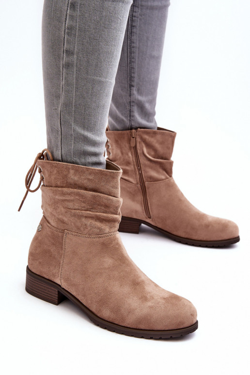 Botas mujer ante beige Keresa