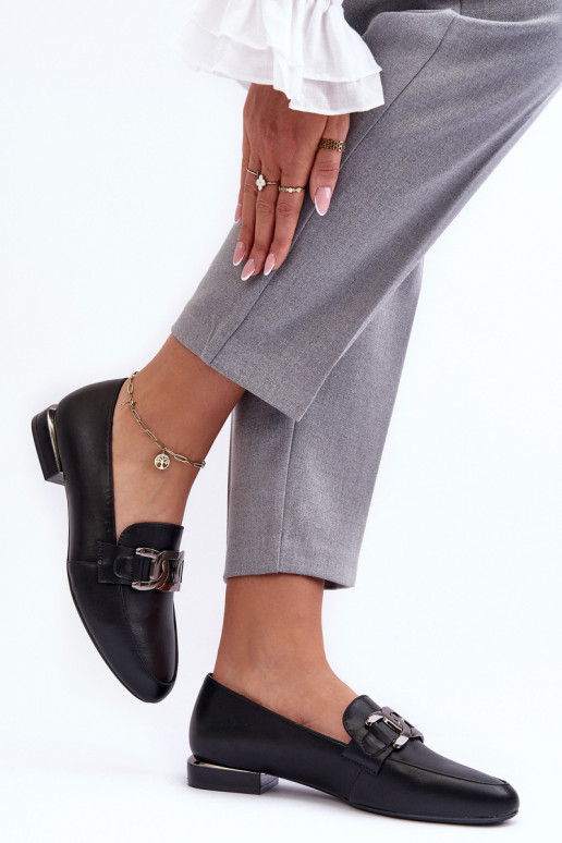 mocasines de mujer con adornos en negro Camilena