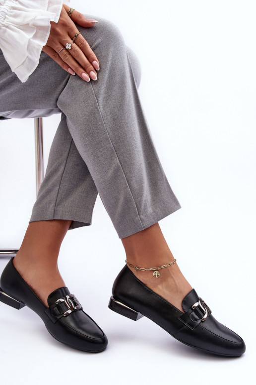 mocasines de mujer con adornos en negro Camilena