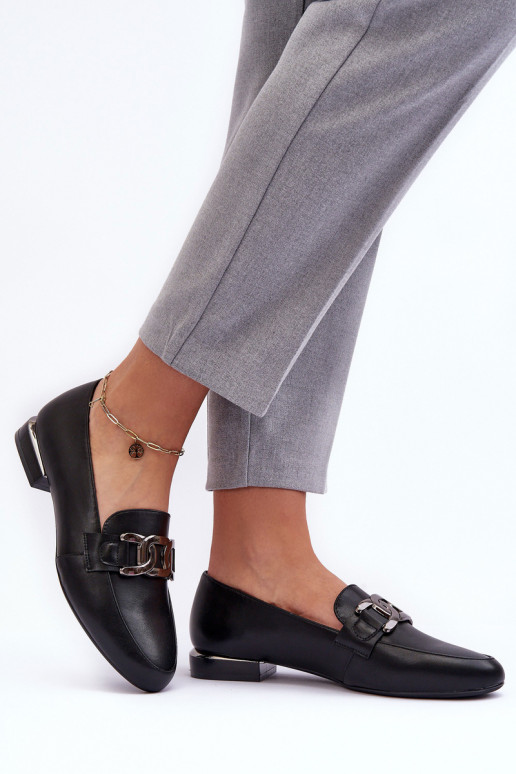 mocasines de mujer con adornos en negro Camilena