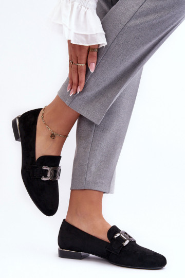 Mocasines de mujer con adornos en color negro Camilena - Zamsz 2