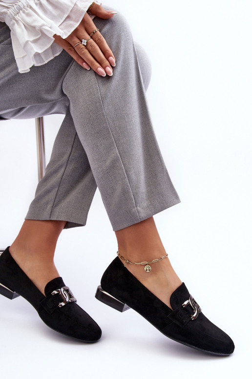 Mocasines de mujer con adornos en color negro Camilena - Zamsz