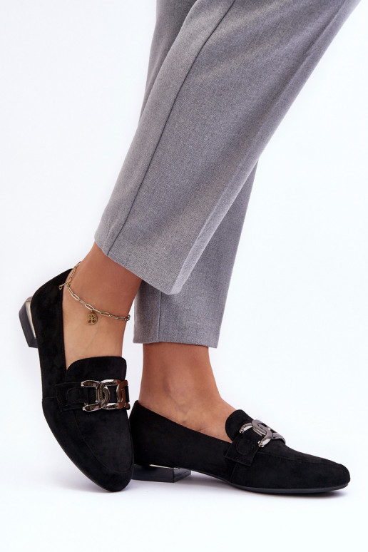 Mocasines de mujer con adornos en color negro Camilena - Zamsz