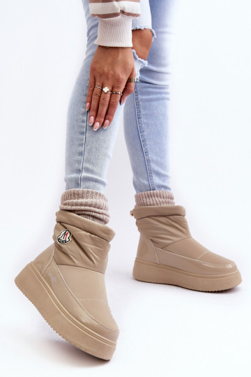 Botas de nieve con plataforma Gattea beige de un modelo duradero.