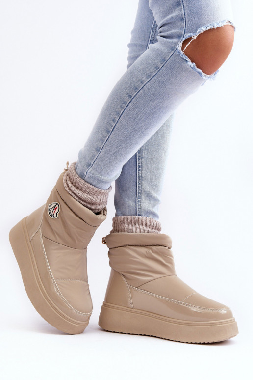 Botas de nieve con plataforma Gattea beige de un modelo duradero.