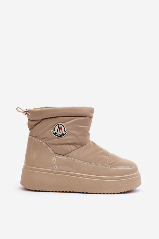 Botas de nieve con plataforma Gattea beige de un modelo duradero. Botas de nieve con plataforma Gattea beige de un modelo duradero.