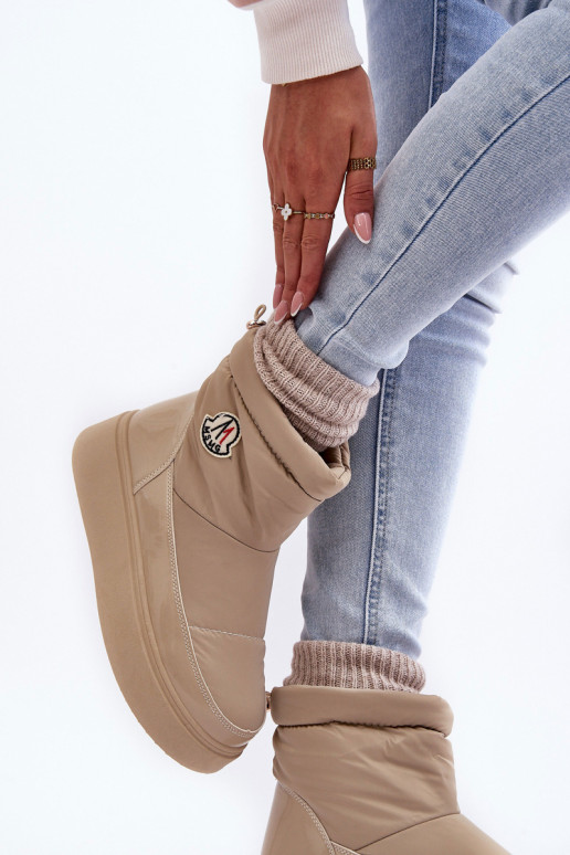 Botas de nieve con plataforma Gattea beige de un modelo duradero.