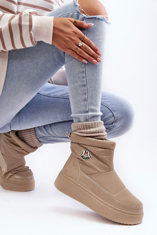 Botas de nieve con plataforma Gattea beige de un modelo duradero.