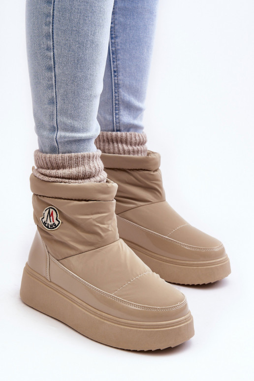Botas de nieve con plataforma Gattea beige de un modelo duradero.