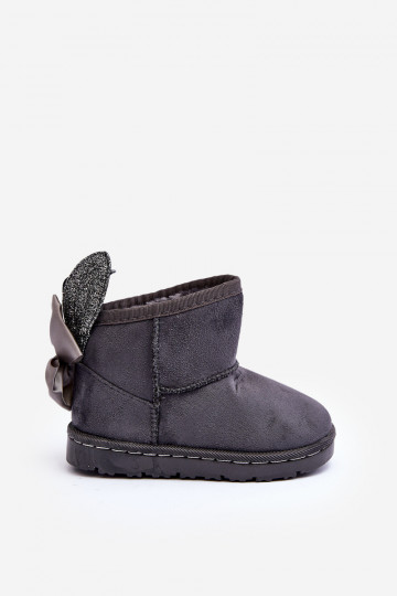 Botas de nieve infantiles calentitas con cintas gris Meriva 2