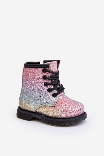 Botas infantiles con brillo Calentadas con cremalleras en varios colores Saussa