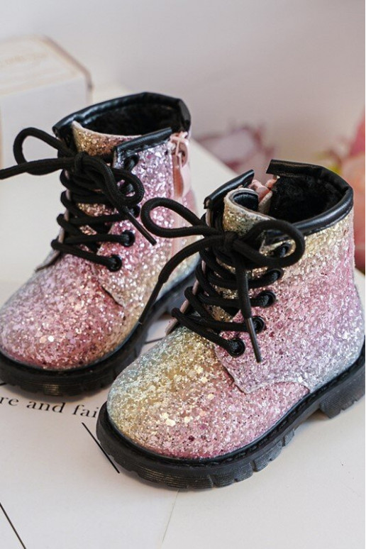 Botas infantiles con brillo Calentadas con cremalleras en varios colores Saussa