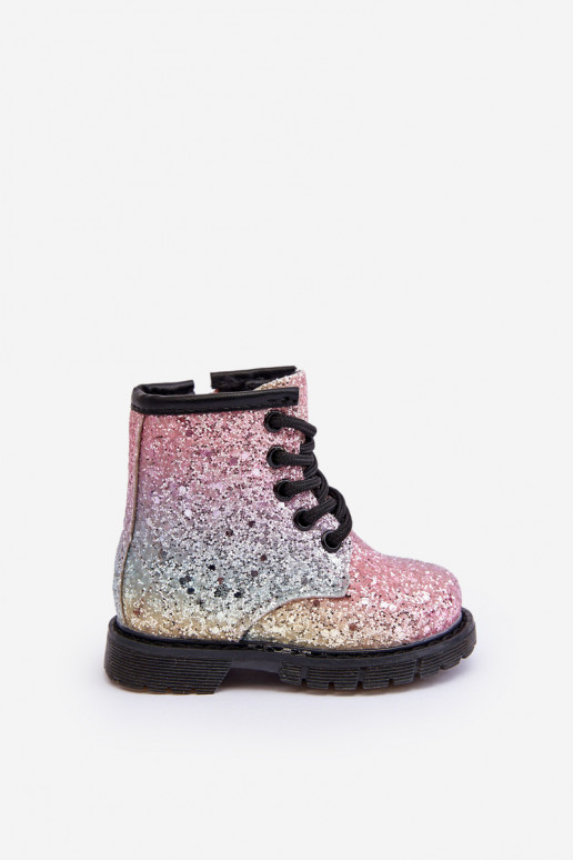 Botas infantiles con brillo Calentadas con cremalleras en varios colores Saussa