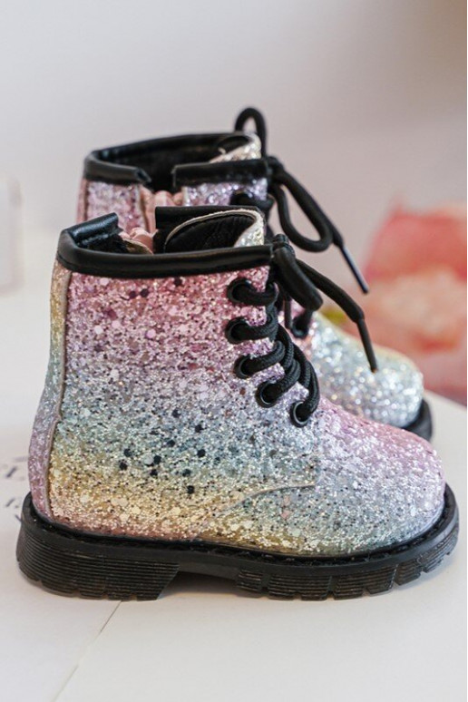 Botas infantiles con brillo Calentadas con cremalleras en varios colores Saussa