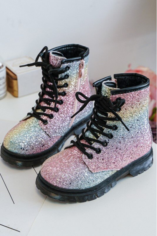 Botas infantiles con brillo Calentadas con cremalleras en varios colores Saussa