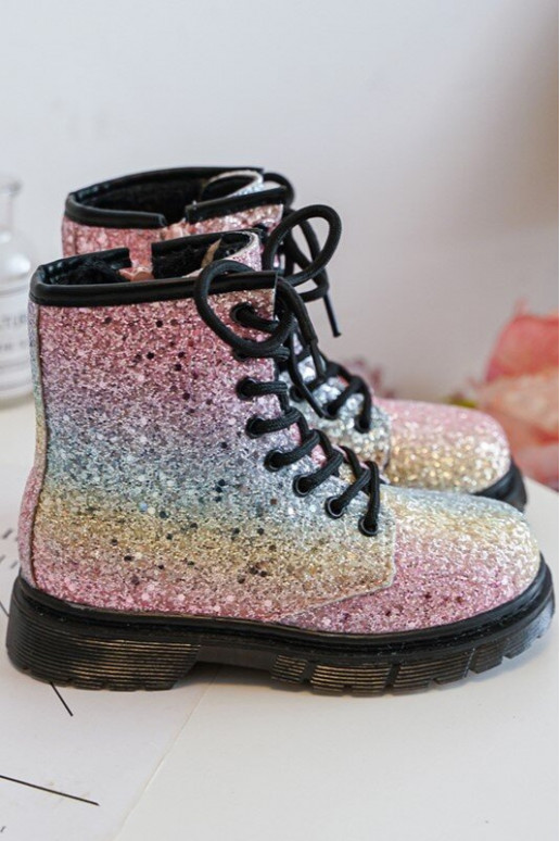 Botas infantiles con brillo Calentadas con cremalleras en varios colores Saussa