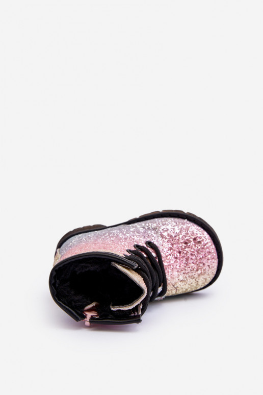 Botas infantiles con brillo Calentadas con cremalleras en varios colores Saussa