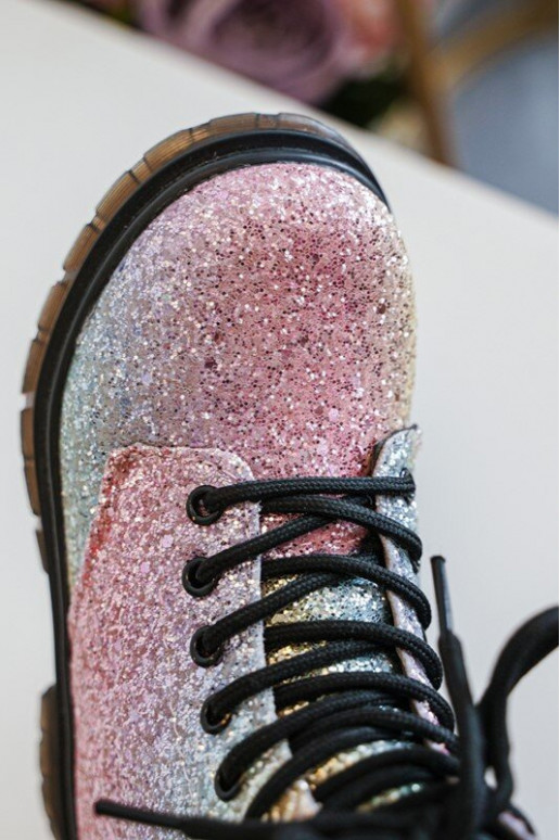 Botas infantiles con brillo Calentadas con cremalleras en varios colores Saussa