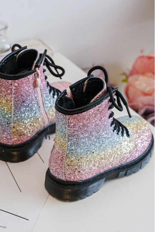 Botas infantiles con brillo Calentadas con cremalleras en varios colores Saussa