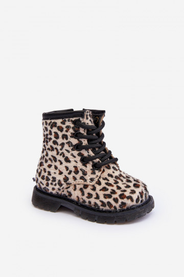 Zapatos infantiles calentitos con cremalleras beige Goopy