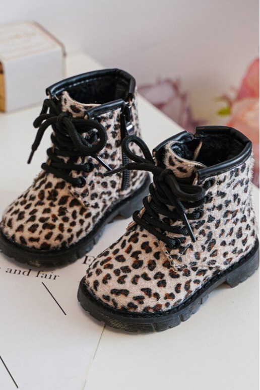 Zapatos infantiles calentitos con cremalleras beige Goopy