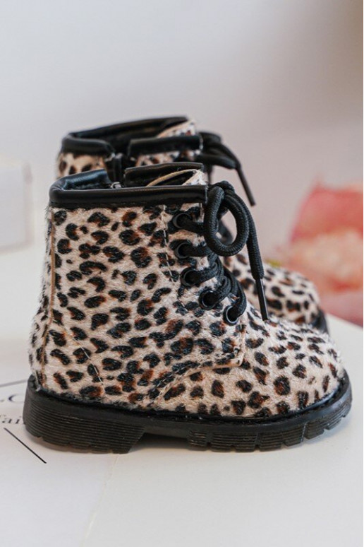 Zapatos infantiles calentitos con cremalleras beige Goopy