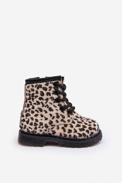 Zapatos infantiles calentitos con cremalleras beige Goopy