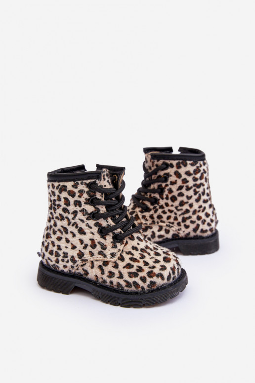 Zapatos infantiles calentitos con cremalleras beige Goopy