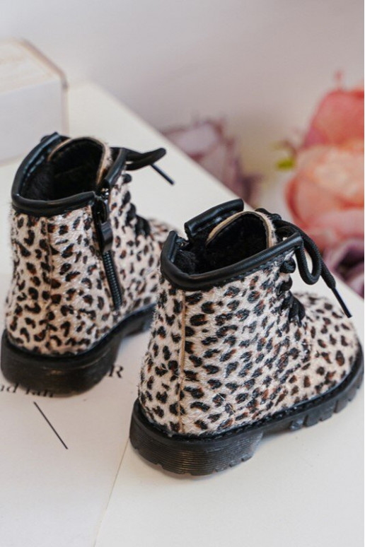 Zapatos infantiles calentitos con cremalleras beige Goopy
