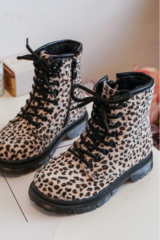 Zapatos infantiles calentitos con cremalleras beige Goopy