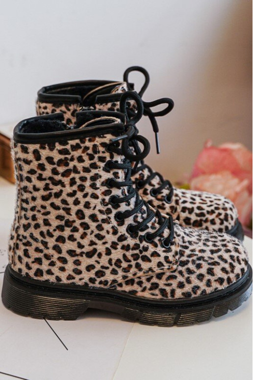 Zapatos infantiles calentitos con cremalleras beige Goopy