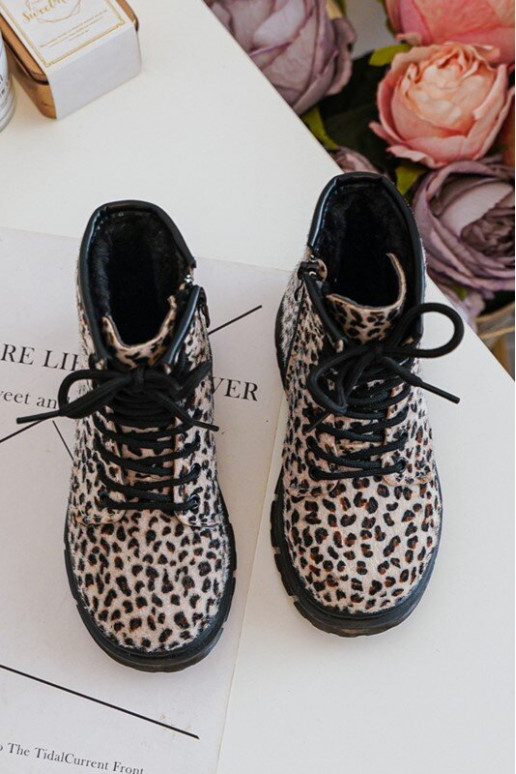 Zapatos infantiles calentitos con cremalleras beige Goopy