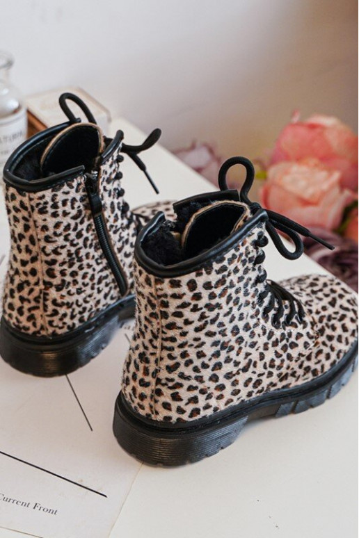 Zapatos infantiles calentitos con cremalleras beige Goopy
