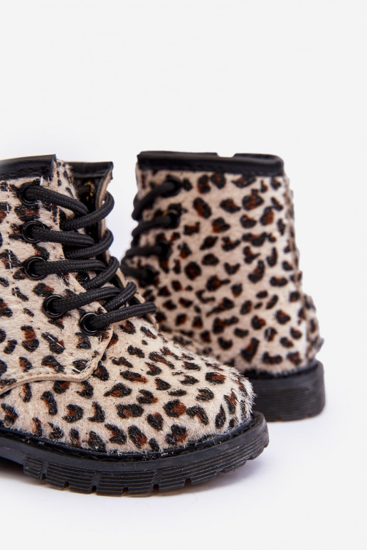 Zapatos infantiles calentitos con cremalleras beige Goopy