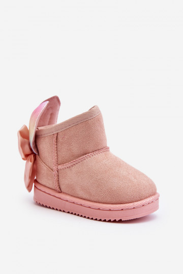 Botas de nieve infantiles calentitas con cintas rosa Meriva