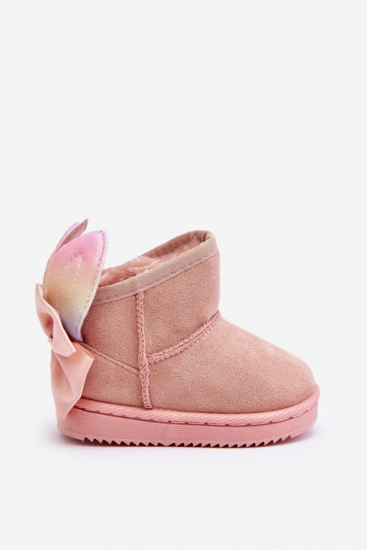 Botas de nieve infantiles calentitas con cintas rosa Meriva