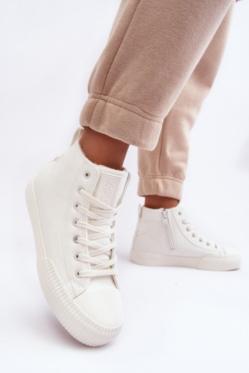 Calzado casual calentito con cremalleras en color blanco Big Star MM274017 2