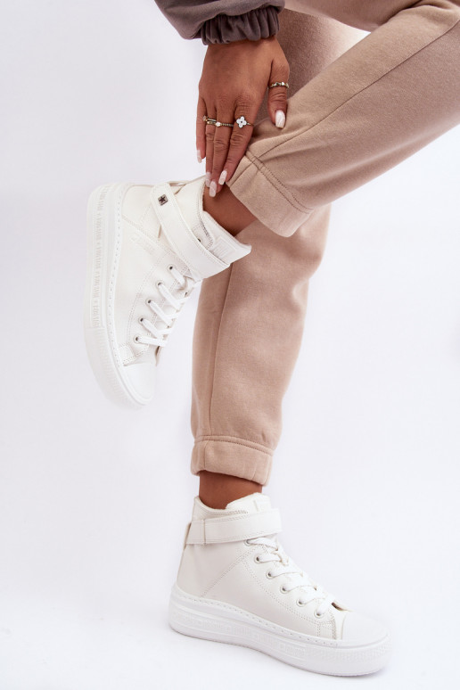 Zapatos de ocio calentados con plataforma Big Star color blanco MM274006