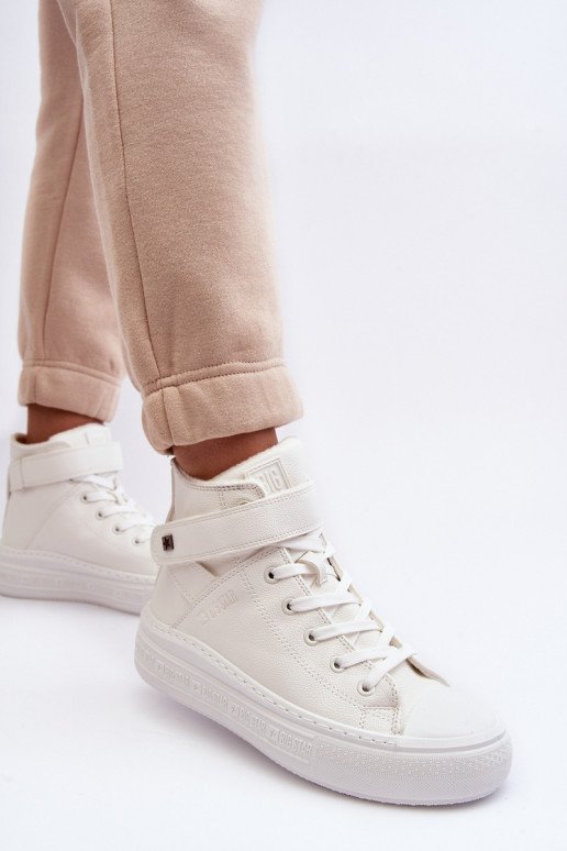 Zapatos de ocio calentados con plataforma Big Star color blanco MM274006