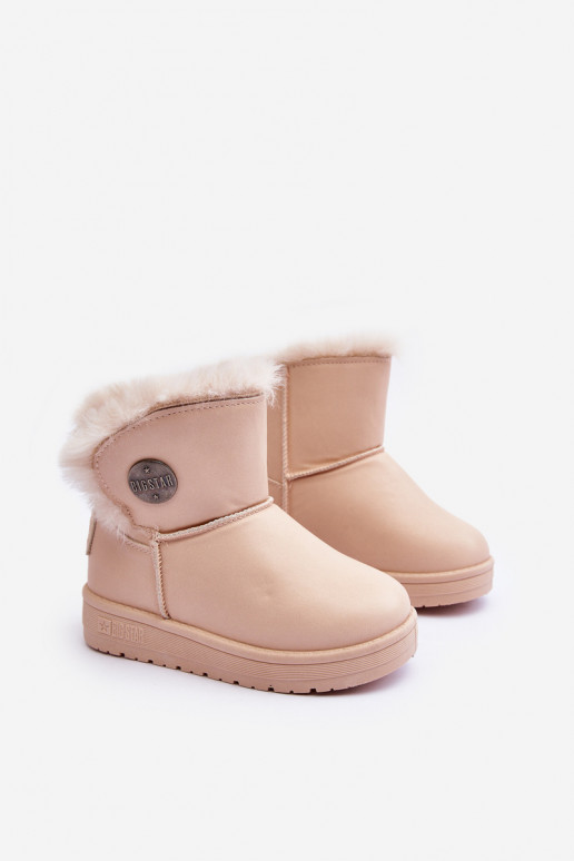 Botas de nieve para niños calentadas con pelo interior beige Big Star MM374084