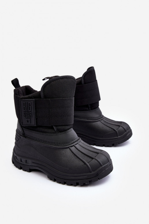 Botas de nieve para niños con cierres adhesivos calentadas negras Big Star MM374122